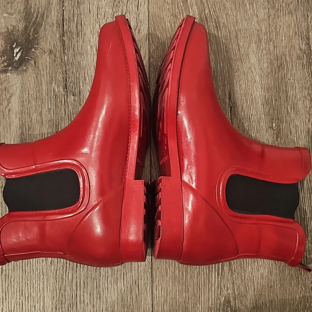 MICHAEL KORS Red Women's Ankle Rain Booties Waterproof Galoshes Waterproof SZ 7